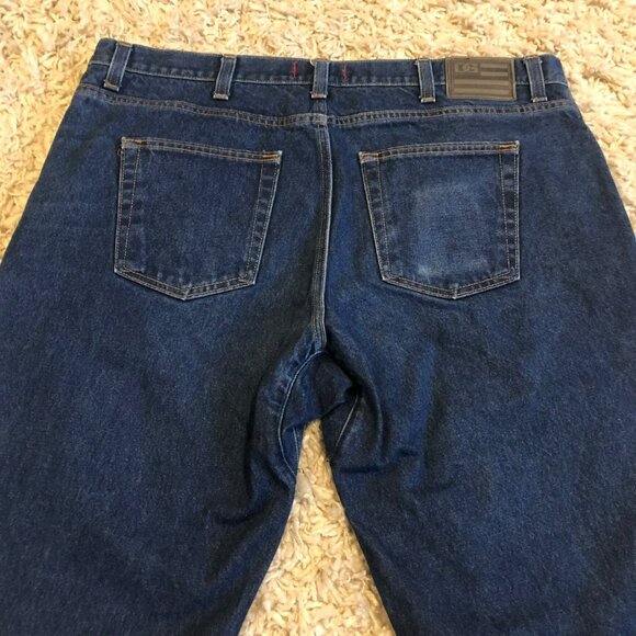 Diamond Gusset Cotton Blue Denim sz 42x29 Mens Jeans Button Fly Made in USA - Picture 6 of 11